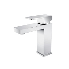 Cheap price wash hand chrome mixer square pillar tap basin faucet